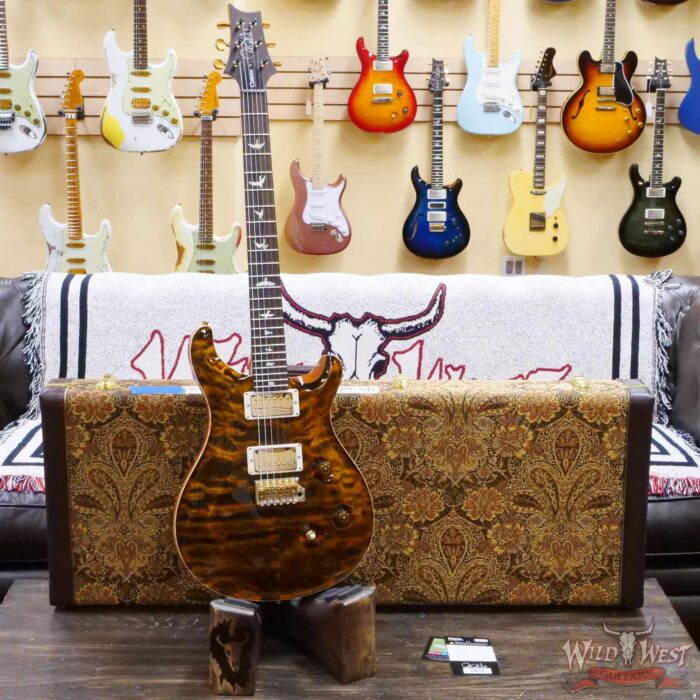 Paul Reed Smith PRS Wood Library 10 Top Quilt Custom 24 Brazilian Rosewood Fingerboard Yellow Tiger - Image 6