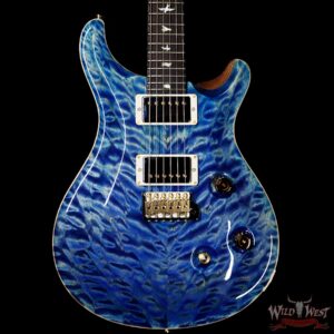 PRS Wood Library 10 Top Custom 24 Quilt Top Brazilian Rosewood Board Faded Blue Jean - Image 3