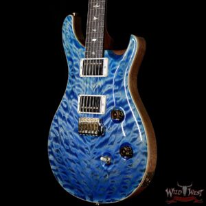 PRS Wood Library 10 Top Custom 24 Quilt Top Brazilian Rosewood Board Faded Blue Jean - Image 2