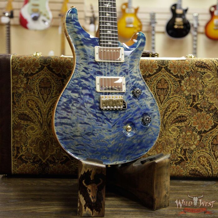 PRS Wood Library 10 Top Custom 24 Quilt Maple Top Ebony Fingerboard Faded Blue Jean - Image 12