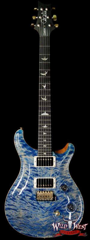 PRS Wood Library 10 Top Custom 24 Quilt Maple Top Ebony Fingerboard Faded Blue Jean