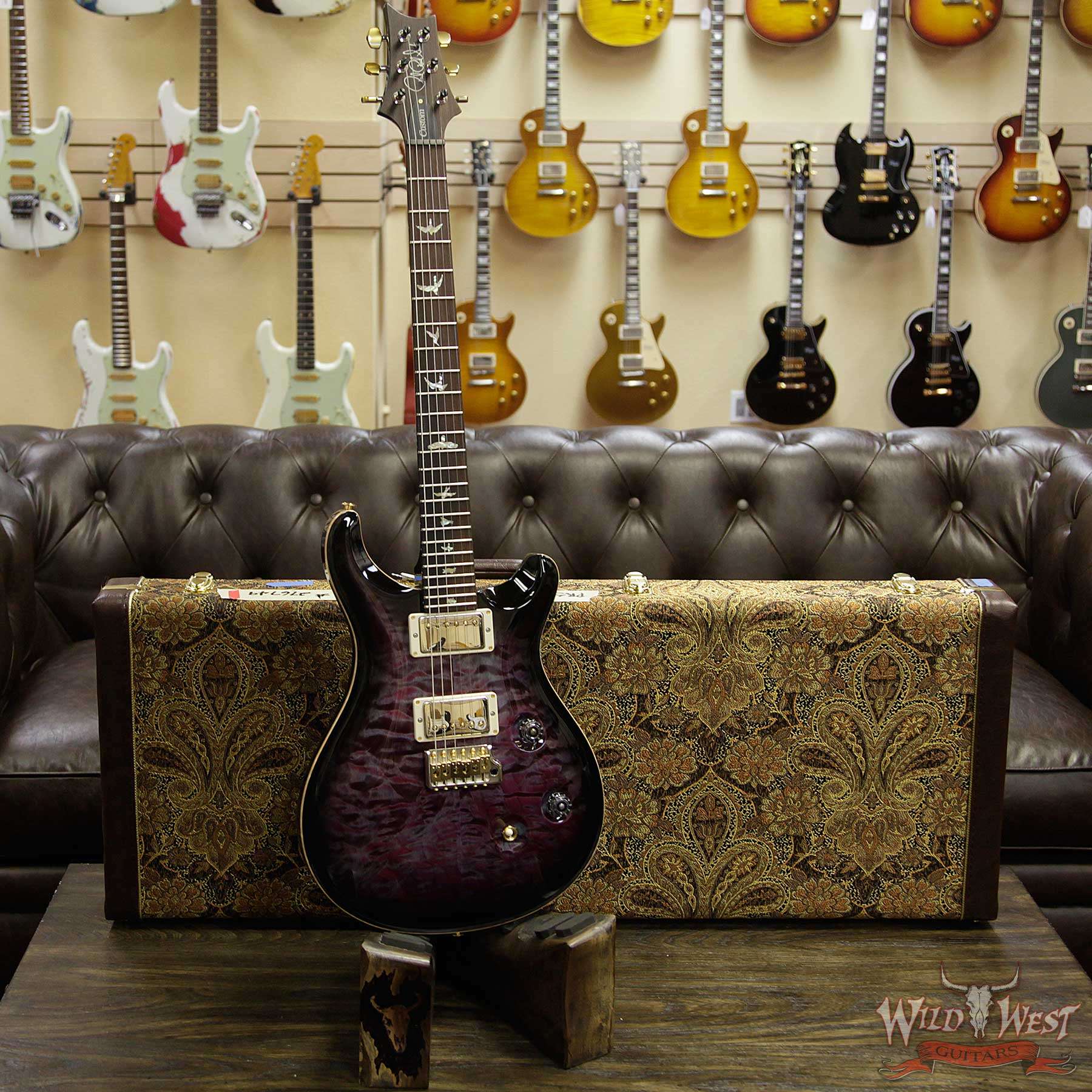 prs-wl-q10-cu24brz-vs-276749-d1__wwg.jpg PRS Wood Library 10 Top Custom 24 Quilt Top Brazilian Rosewood Board Violet Smokeburst - Image 8