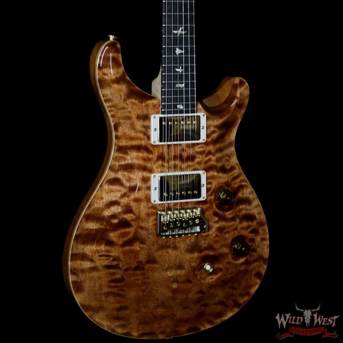 PRS Wood Library 10 Top Custom 24 Fatback Quilt Top Birdseye Neck Ebony Board Copperhead - Image 5