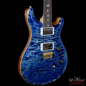 PRS Wood Library 10 Top Custom 24 Fatback Quilt Top Birdseye Neck Brazilian Rosewood Board River Blue - Image 4
