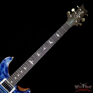 PRS Wood Library 10 Top Custom 24 Fatback Quilt Top Birdseye Neck Brazilian Rosewood Board River Blue - Image 8