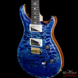 PRS Wood Library 10 Top Custom 24 Fatback Quilt Top Birdseye Neck Brazilian Rosewood Board River Blue - Image 2