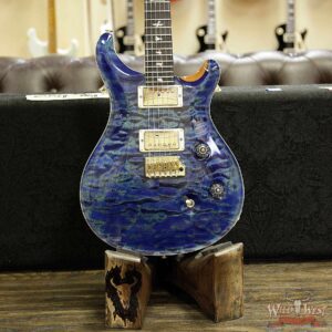 PRS Wood Library 10 Top Custom 24 Fatback Quilt Top Birdseye Neck Brazilian Rosewood Board River Blue - Image 10