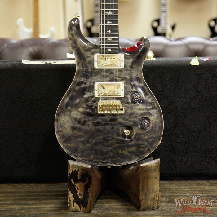 PRS Wood Library 10 Top Custom 24 Fatback Quilt Top Flame Neck Korina Brazilian Rosewood Board Charcoal - Image 10