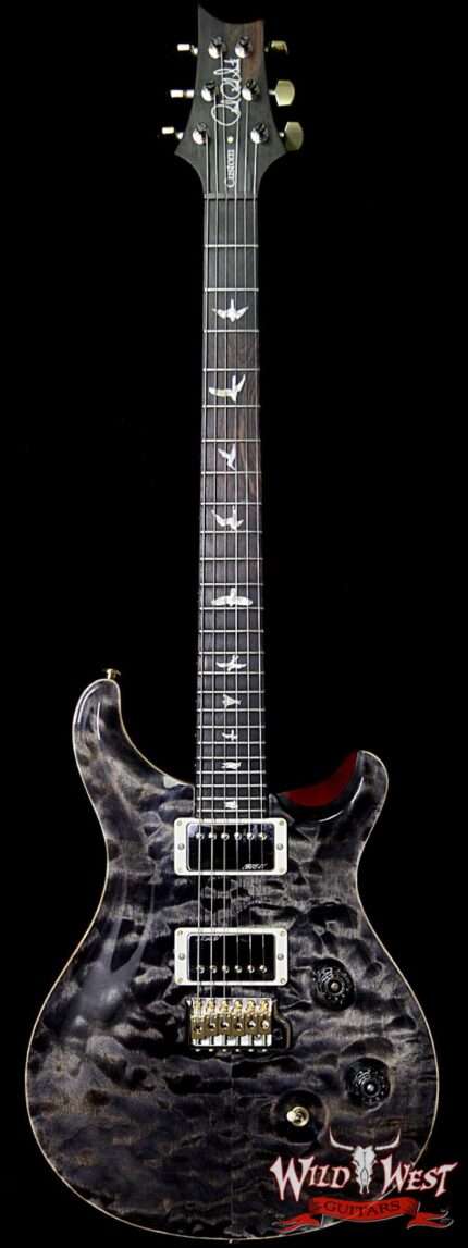 PRS Wood Library 10 Top Custom 24 Fatback Quilt Top Flame Neck Korina Brazilian Rosewood Board Charcoal