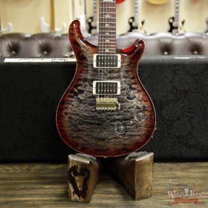 PRS Wood Library 10 Top Custom 24 Piezo Quilt Top Flame Neck Cocobolo Board Charcoal Cherry Burst - Image 10