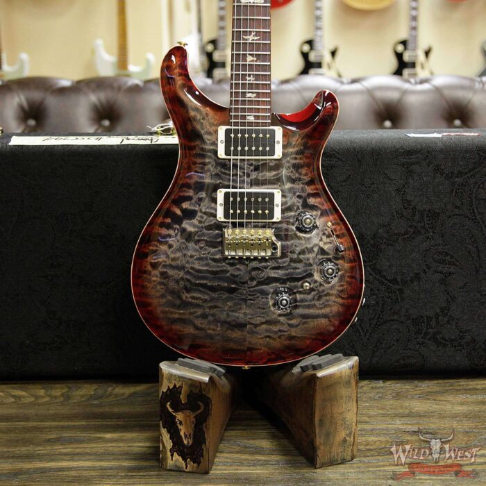 PRS Wood Library 10 Top Custom 24 Piezo Quilt Top Flame Neck Cocobolo Board Charcoal Cherry Burst - Image 10