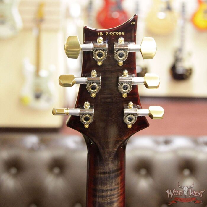 PRS Wood Library 10 Top Custom 24 Piezo Quilt Top Flame Neck Cocobolo Board Charcoal Cherry Burst - Image 13