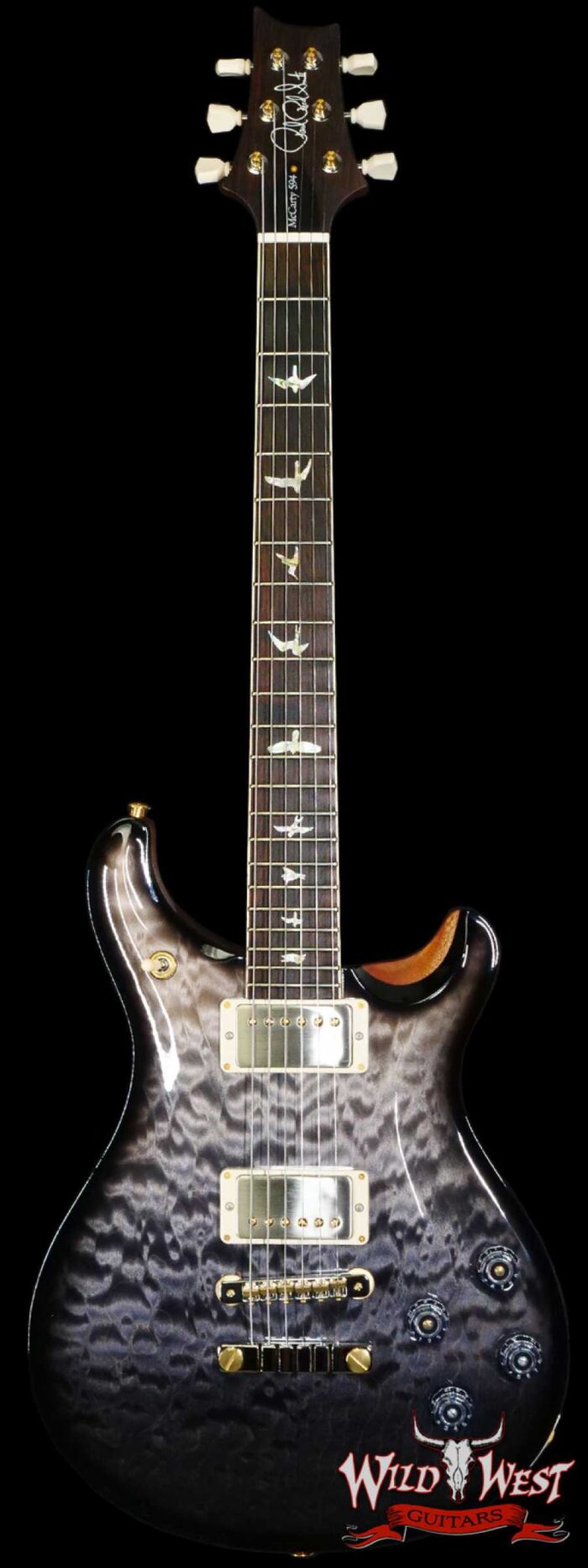 Paul Reed Smith PRS Wood Library 10 Top McCarty 594 Quilted Maple Top Brazilian Rosewood Board Gray Black Fade Burst - Image 1