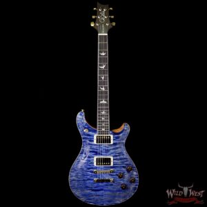 PRS Wood Library Quilt Maple 10 Top McCarty 594 Flame Mahogany Neck Brazilian Rosewood Board Faded Blue Jean - Image 5