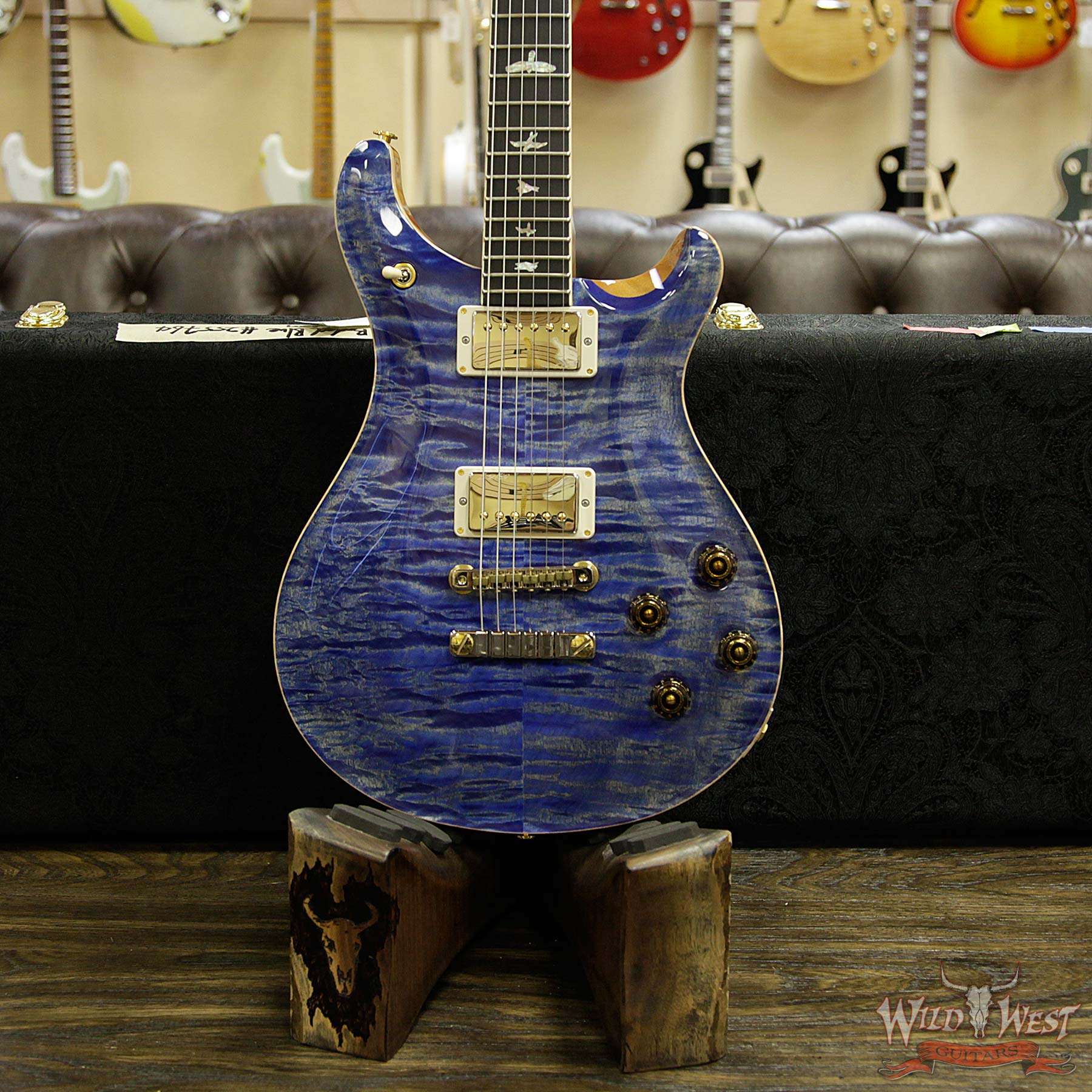 prs-wl-q10-mc594-fadedbluejean-255764-d1__wwg.jpg PRS Wood Library Quilt Maple 10 Top McCarty 594 Flame Mahogany Neck Brazilian Rosewood Board Faded Blue Jean - Image 10