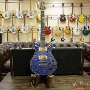 PRS Wood Library Quilt Maple 10 Top McCarty 594 Flame Mahogany Neck Brazilian Rosewood Board Faded Blue Jean - Image 11