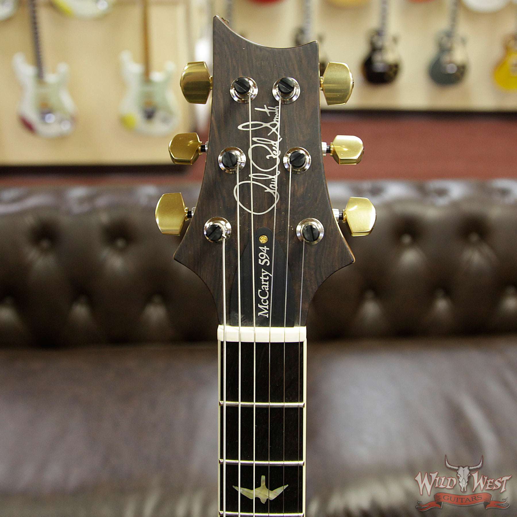 prs-wl-q10-mc594-fadedbluejean-255764-hf__wwg.jpg PRS Wood Library Quilt Maple 10 Top McCarty 594 Flame Mahogany Neck Brazilian Rosewood Board Faded Blue Jean - Image 9