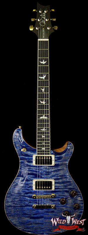 PRS Wood Library Quilt Maple 10 Top McCarty 594 Flame Mahogany Neck Brazilian Rosewood Board Faded Blue Jean