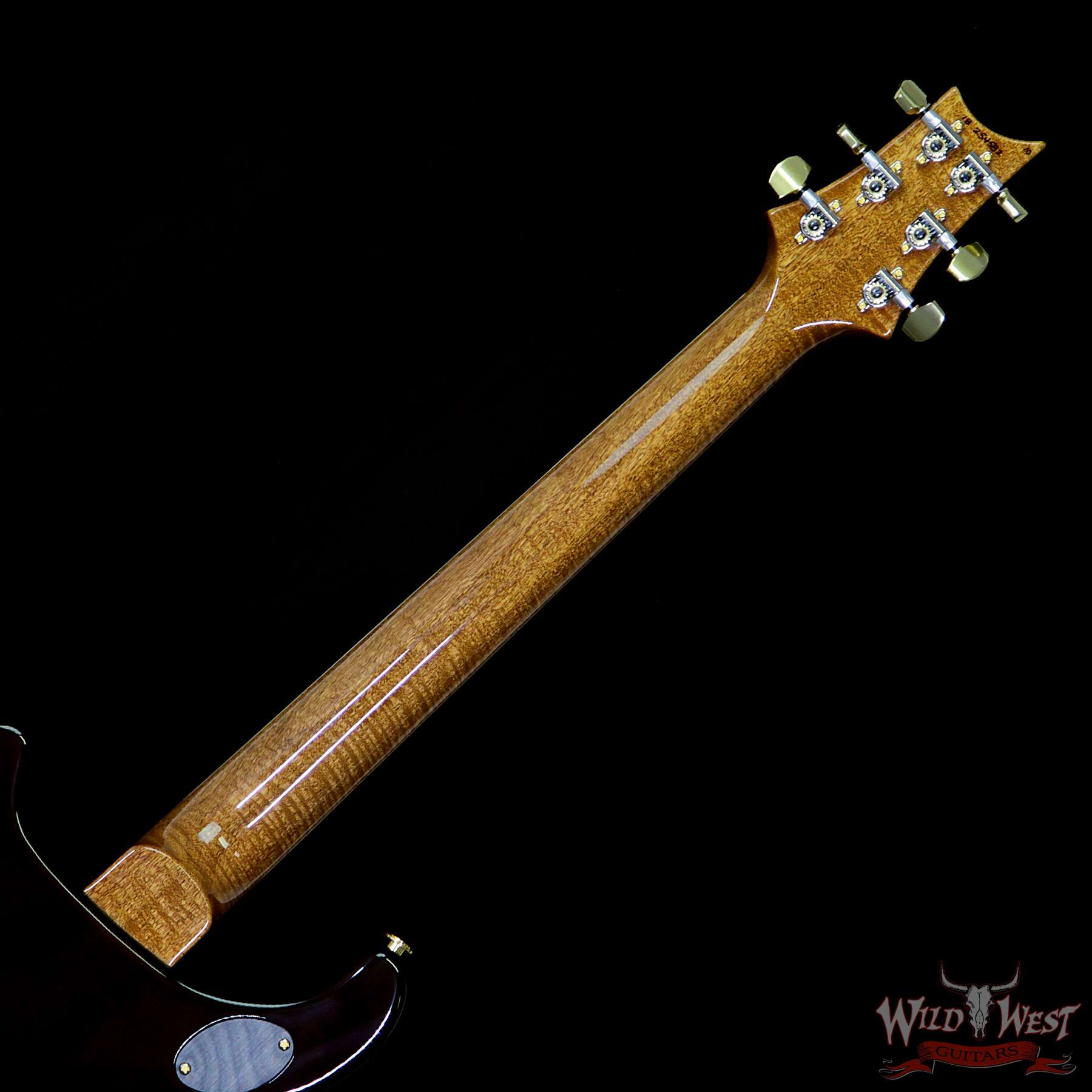 prs-wl-q10-mc594-fm-coco-fadedbluejean-254582-bnb__wwg.jpg PRS Wood Library 10 Top Quilt Maple Top McCarty 594 Flame Maple Neck Cocobolo Board Faded Blue Jean - Image 12