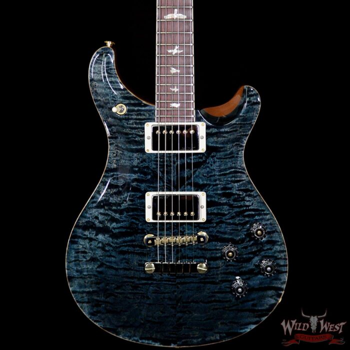 PRS Wood Library 10 Top Quilt Maple Top McCarty 594 Flame Mahogany Neck Cocobolo Board Slate Blue - Image 3