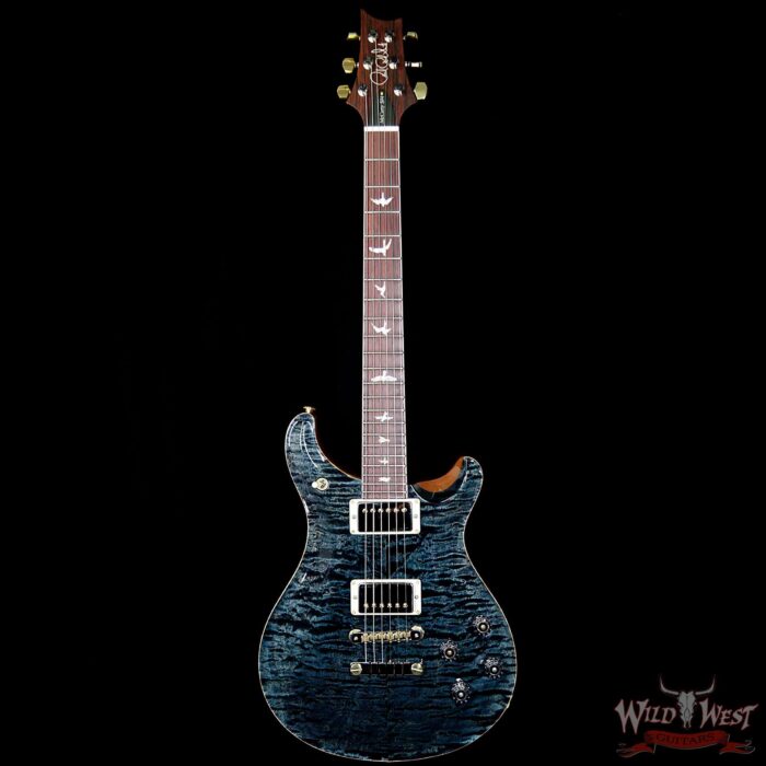 PRS Wood Library 10 Top Quilt Maple Top McCarty 594 Flame Mahogany Neck Cocobolo Board Slate Blue - Image 5