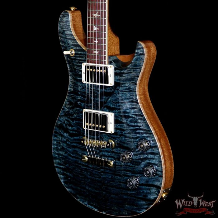 PRS Wood Library 10 Top Quilt Maple Top McCarty 594 Flame Mahogany Neck Cocobolo Board Slate Blue - Image 2