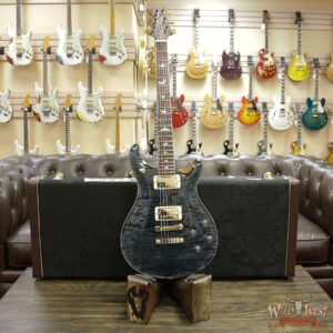 PRS Wood Library 10 Top Quilt Maple Top McCarty 594 Flame Mahogany Neck Cocobolo Board Slate Blue - Image 10