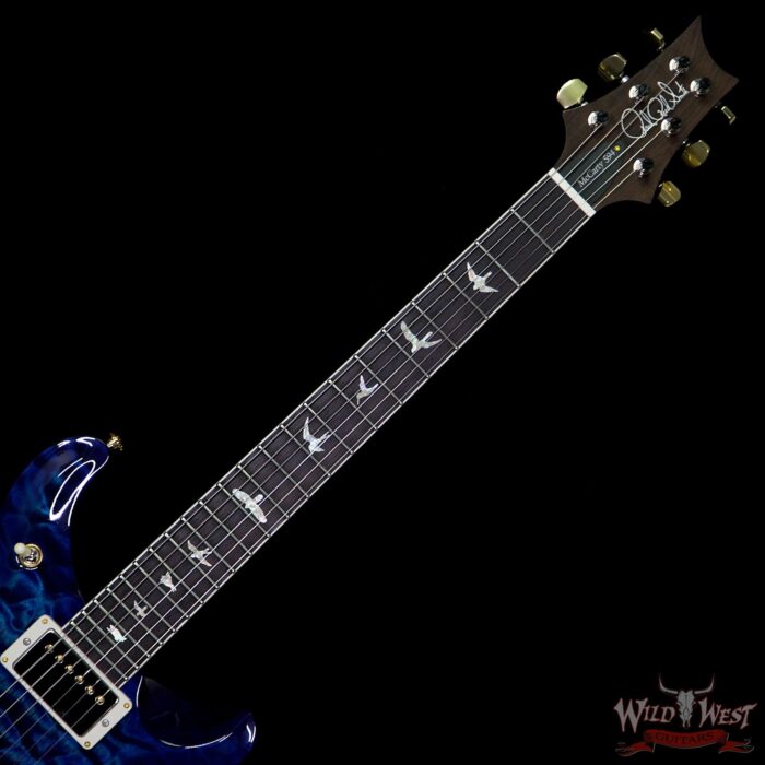 PRS Wood Library 10 Top Quilt Top McCarty 594 Flame Maple Neck Brazilian Rosewood Board River Blue - Image 9