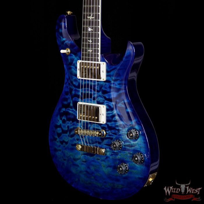 PRS Wood Library 10 Top Quilt Top McCarty 594 Flame Maple Neck Brazilian Rosewood Board River Blue - Image 2
