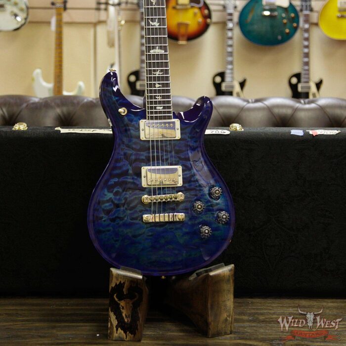 PRS Wood Library 10 Top Quilt Top McCarty 594 Flame Maple Neck Brazilian Rosewood Board River Blue - Image 13