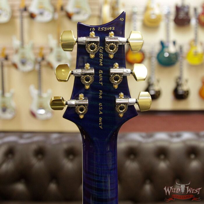 PRS Wood Library 10 Top Quilt Top McCarty 594 Flame Maple Neck Brazilian Rosewood Board River Blue - Image 10