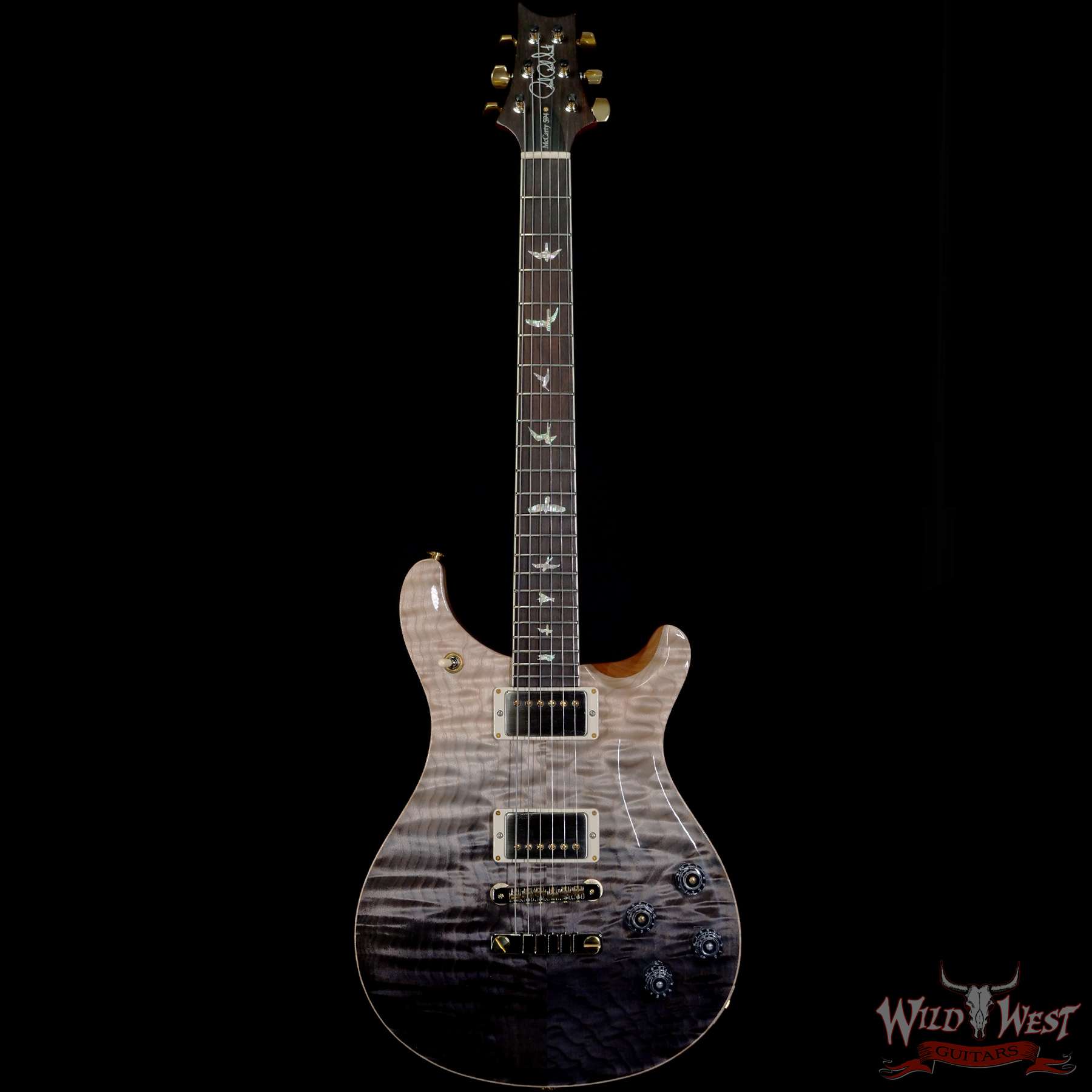 prs-wl-q10-mc594-greyblackfade-310010-f__wwg.jpg PRS Wood Library Quilt 10 Top McCarty 594 Brazilian Rosewood Fingerboard Grey Black Fade - Image 3