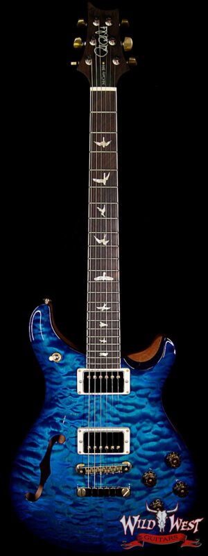 PRS Wood Library Quilt 10 Top McCarty 594 Semi-Hollow Brazilian Rosewood Board Faded Blue Wrap