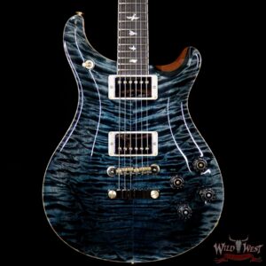 PRS Wood Libaray 10 Top McCarty 594 Quilt Top Flame Mahogany Neck Brazilian Rosewood Board Slate Blue - Image 3