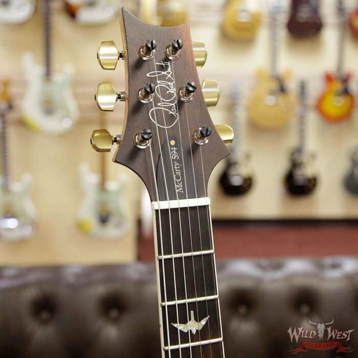 PRS Wood Libaray 10 Top McCarty 594 Quilt Top Flame Mahogany Neck Brazilian Rosewood Board Slate Blue - Image 8