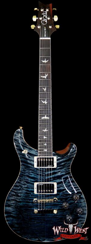 PRS Wood Libaray 10 Top McCarty 594 Quilt Top Flame Mahogany Neck Brazilian Rosewood Board Slate Blue