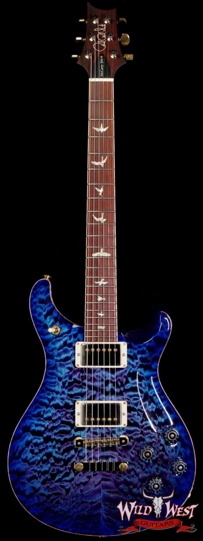 PRS Wood Library Quilt 10 Top McCarty 594 Cocobolo Fingerboard Violet Blue Burst - Image 1