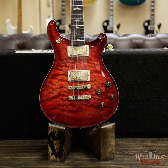 PRS Wood Library 10 Top Quilt 1-Piece Top McCarty 594 Flame Maple Neck Brazilian Rosewood Board Blood Orange - Image 10