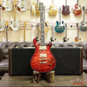 PRS Wood Library 10 Top Quilt 1-Piece Top McCarty 594 Flame Maple Neck Brazilian Rosewood Board Blood Orange - Image 11