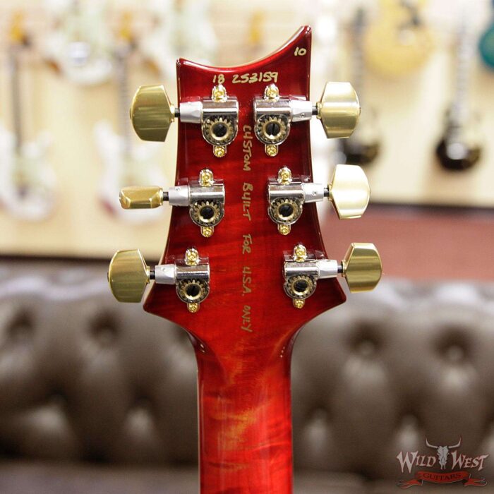 PRS Wood Library 10 Top Quilt 1-Piece Top McCarty 594 Flame Maple Neck Brazilian Rosewood Board Blood Orange - Image 13