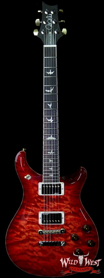 PRS Wood Library 10 Top Quilt 1-Piece Top McCarty 594 Flame Maple Neck Brazilian Rosewood Board Blood Orange