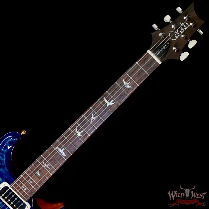 Paul Reed Smith PRS Wood Library 10 Top 1-Piece Quilt Maple Top Modern Eagle V Brazilian Rosewood Fingerboard River Blue Burst 8.40 LBS (US Only / No International Shipping) - Image 4