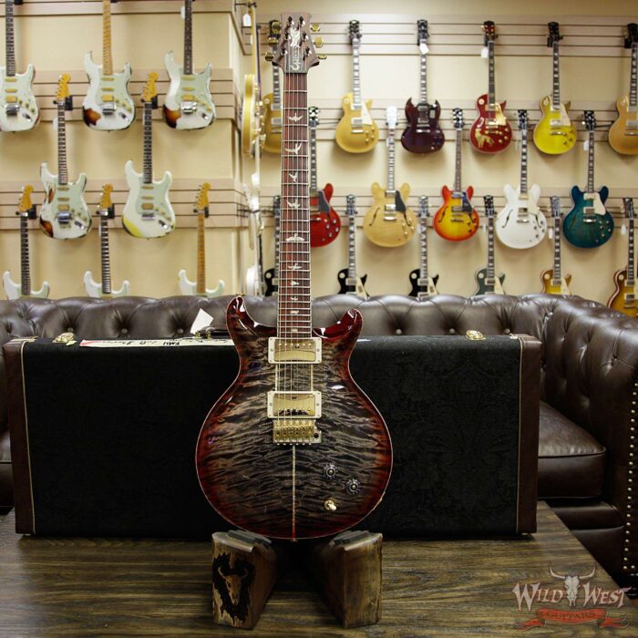 PRS Wood Library Quilt 10 Top Santana Retro Flame Mahogany Neck Cocobolo Board Charcoal Cherry Burst - Image 12
