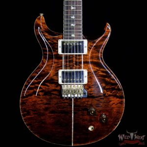 PRS Wood Library Quilt 10 Top Santana Retro Flame Mahogany Neck Brazilian Rosewood Board Orange Tiger - Image 3