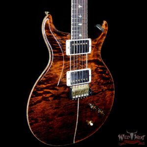 PRS Wood Library Quilt 10 Top Santana Retro Flame Mahogany Neck Brazilian Rosewood Board Orange Tiger - Image 5