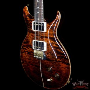 PRS Wood Library Quilt 10 Top Santana Retro Flame Mahogany Neck Brazilian Rosewood Board Orange Tiger - Image 2