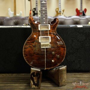 PRS Wood Library Quilt 10 Top Santana Retro Flame Mahogany Neck Brazilian Rosewood Board Orange Tiger - Image 10