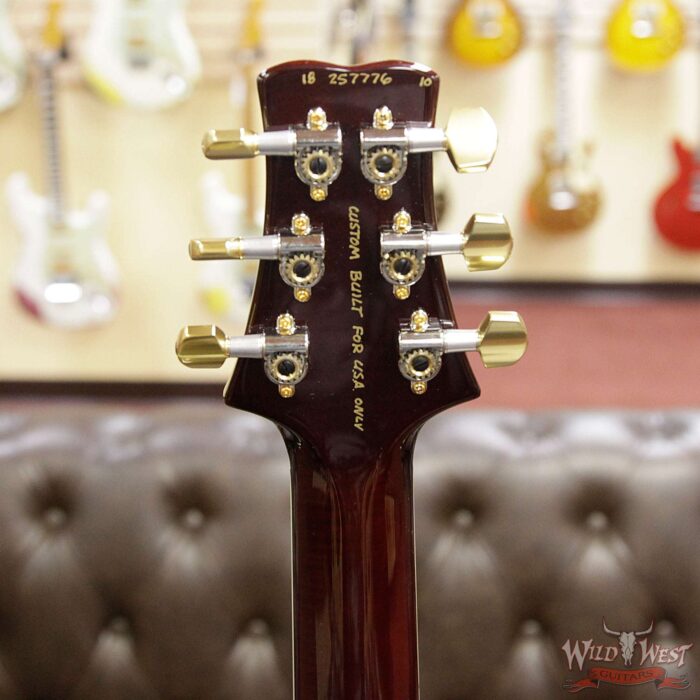 PRS Wood Library Quilt 10 Top Santana Retro Flame Mahogany Neck Brazilian Rosewood Board Orange Tiger - Image 13
