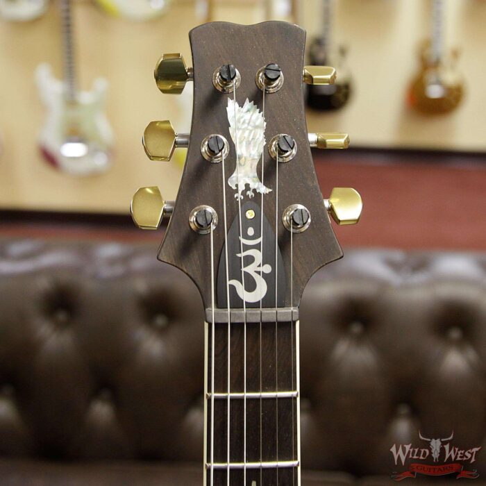 PRS Wood Library Quilt 10 Top Santana Retro Flame Mahogany Neck Brazilian Rosewood Board Orange Tiger - Image 9