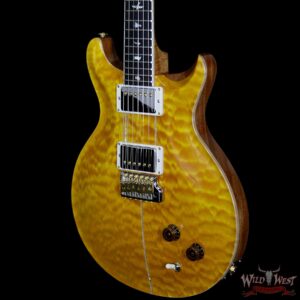 PRS Wood Library Santana Retro Quilt Top Flame Mahogany Neck Brazilian Rosewood Board Santana Yellow - Image 2